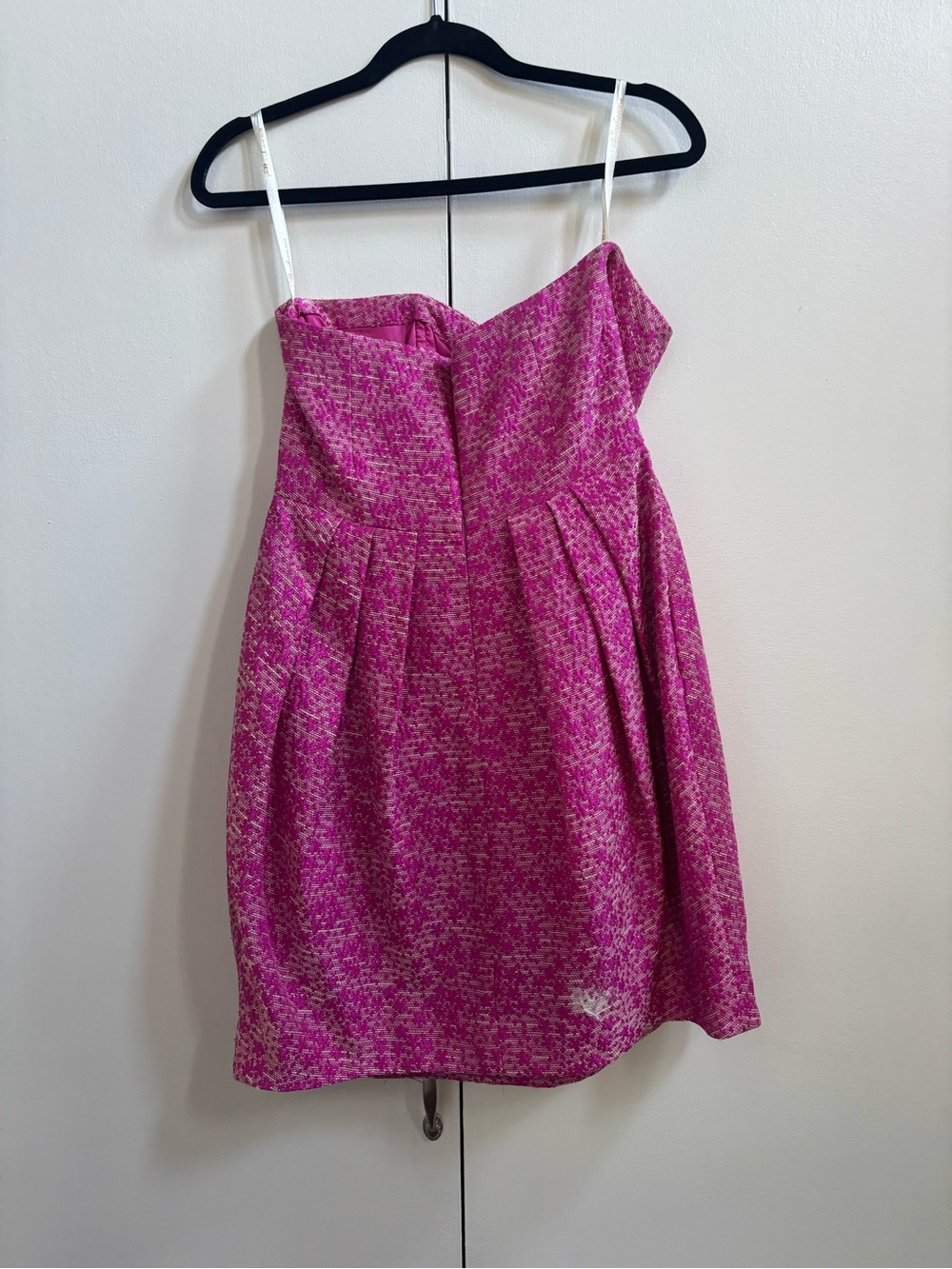 Shoshanna Strapless Pink Tweed Cocktail Dress - Picture 2 of 4